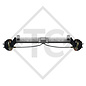 Braked tandem front axle 1350kg BASIC axle type B 1200-6 with top hat profile 90mm und Unterzug