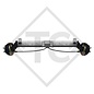 Braked tandem front axle 1350kg BASIC axle type B 1200-6 with top hat profile 130mm and AAA (automatic adjustment of the brake pads)