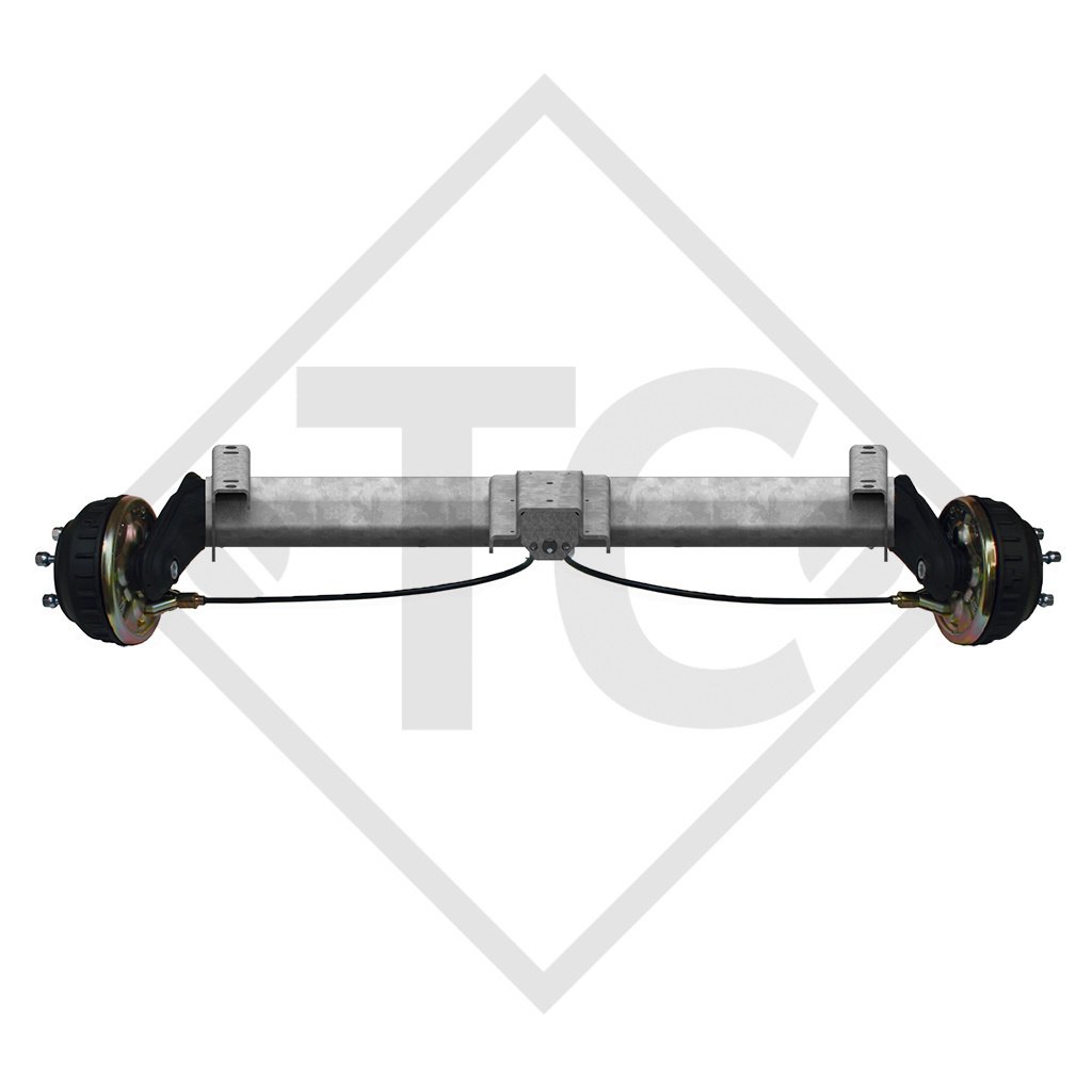 Tandem Vorderachse gebremst 1350kg BASIC Achstyp B 1200-6 mit Hutprofil 90mm und AAA (Automatische Nachstellung der Bremsbeläge)