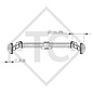 Braked tandem front axle 1350kg PLUS axle type B 1200-5 with top hat profile 90mm