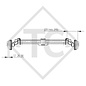 Braked tandem front axle 1350kg PLUS axle type B 1200-5 with top hat profile 90mm
