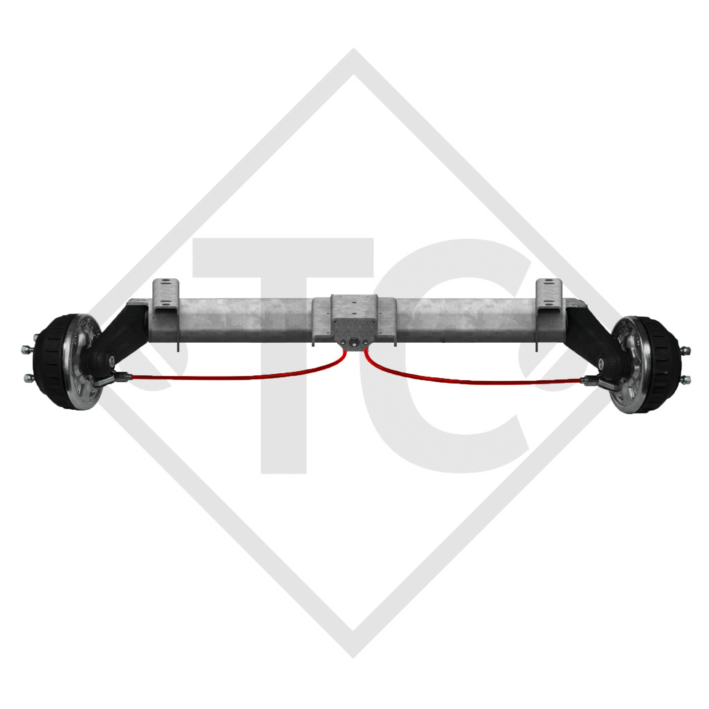 Braked tandem front axle 1350kg PLUS axle type B 1200-5 with top hat profile 130mm