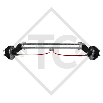 Braked tandem front axle 1350kg PLUS axle type B 1200-5 with AAA (automatic adjustment of the brake pads)