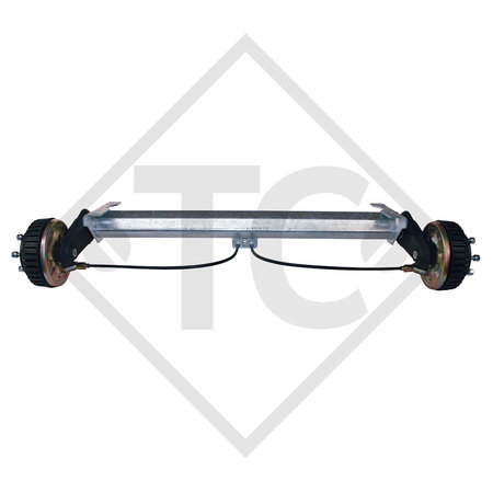 Braked tandem front axle 1500kg BASIC axle type B 1600-3 with AAA (automatic adjustment of the brake pads)