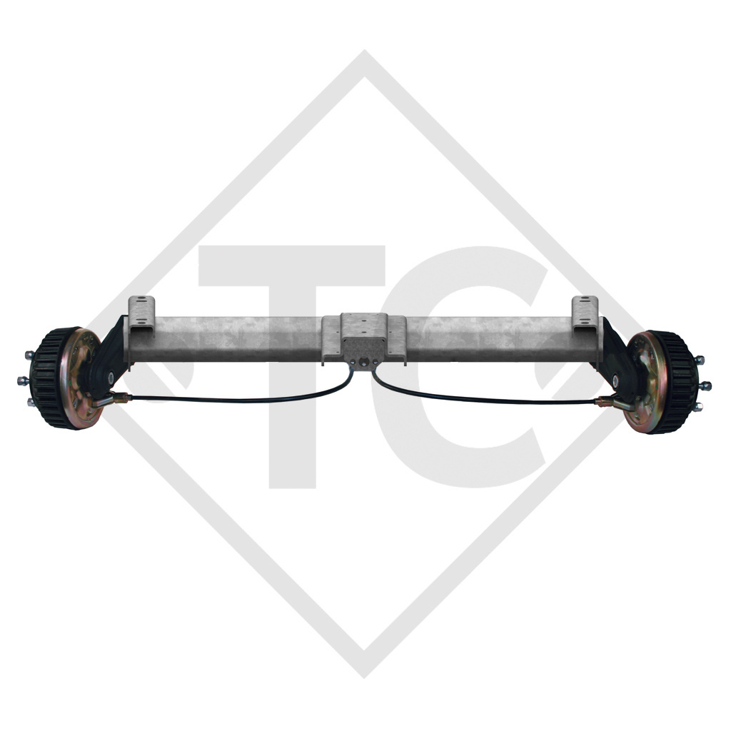 Assale anteriore tandem frenato 1500kg BASIC tipo di assale B 1600-3 con profilo 90mm e AAA (Regolazione automatica dei ferodi)