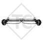 Braked tandem front axle 1500kg BASIC axle type B 1600-3 with top hat profile 90mm and AAA (automatic adjustment of the brake pads)