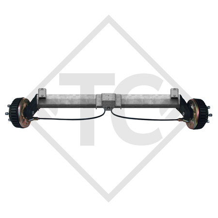 Braked tandem front axle 1500kg BASIC axle type B 1600-3 with top hat profile 90mmAAA