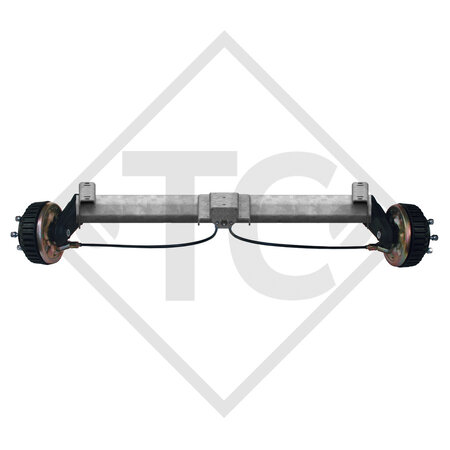 Tandem Vorderachse gebremst 1500kg BASIC Achstyp B 1600-3 mit Hutprofil 90mm und AAA (Automatische Nachstellung der Bremsbeläge)