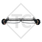 Braked tandem front axle 1500kg BASIC axle type B 1600-3 with top hat profile 130mm and AAA (automatic adjustment of the brake pads)