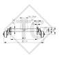 Braked tandem front axle 1500kg BASIC axle type B 1600-3 with top hat profile 130mm