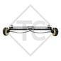 Braked tandem front axle 1600kg BASIC axle type B 1600-1 with top hat profile 90mm