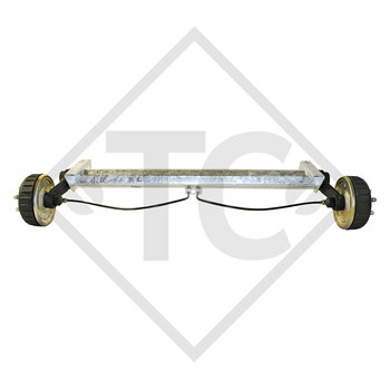 Braked tandem front axle 1600kg BASIC axle type B 1600-1 with shock absorber bracket