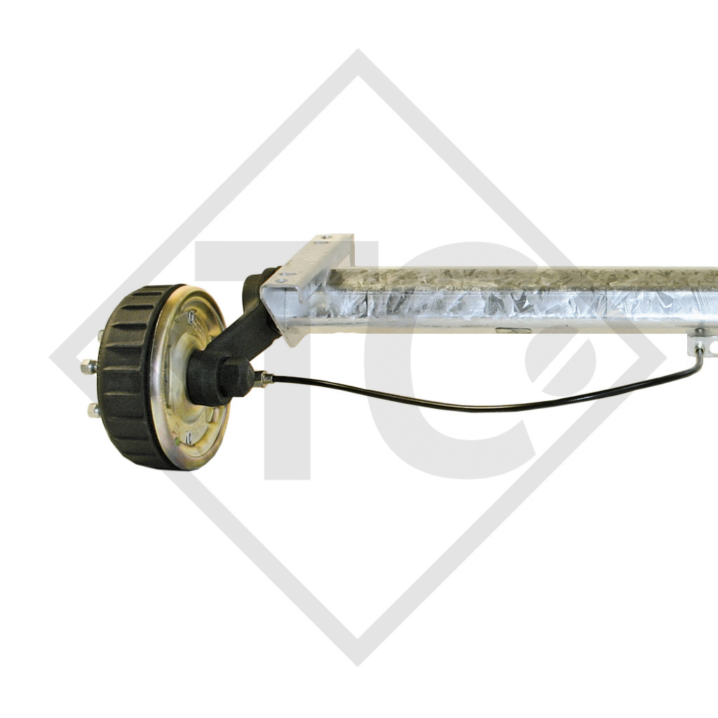 Braked tandem rear axle 1600kg BASIC axle type B 1600-1 with AAA (automatic adjustment of the brake pads)