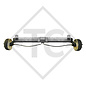 Braked tandem front axle 1600kg BASIC axle type B 1600-1 with top hat profile 130mm and AAA (automatic adjustment of the brake pads)