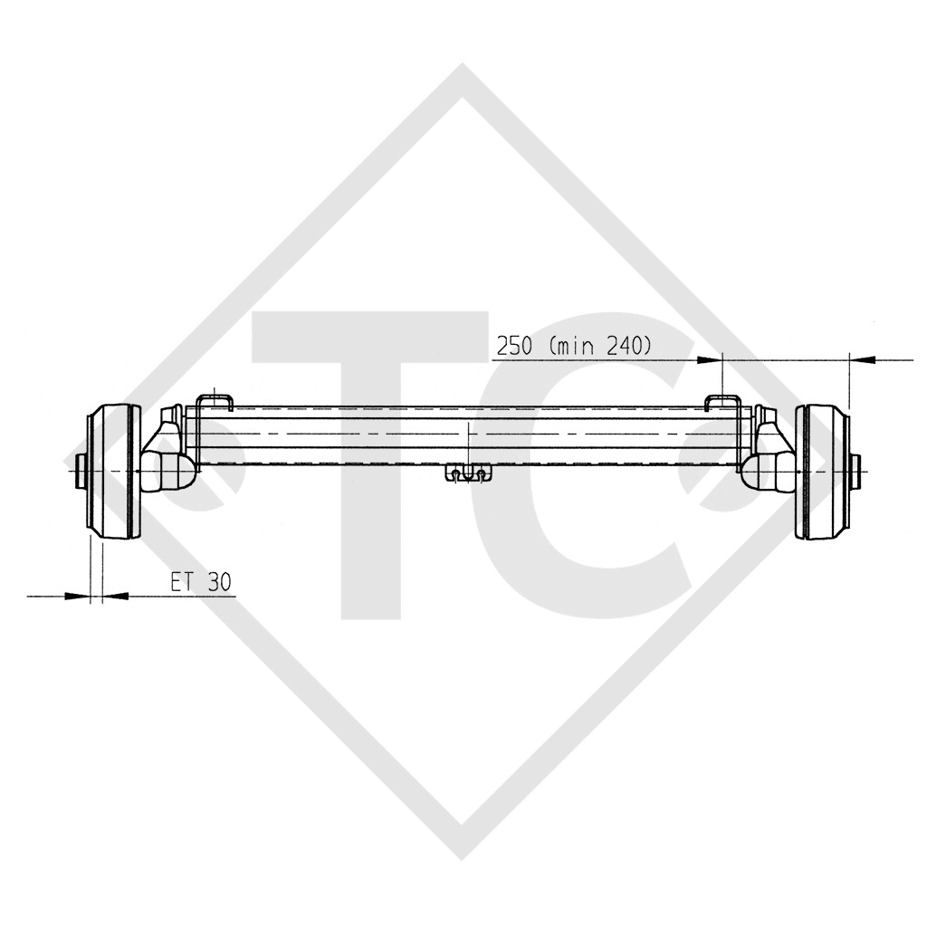 Eje trasero tándem con freno 1800kg PLUS tipo de eje B 1800-9