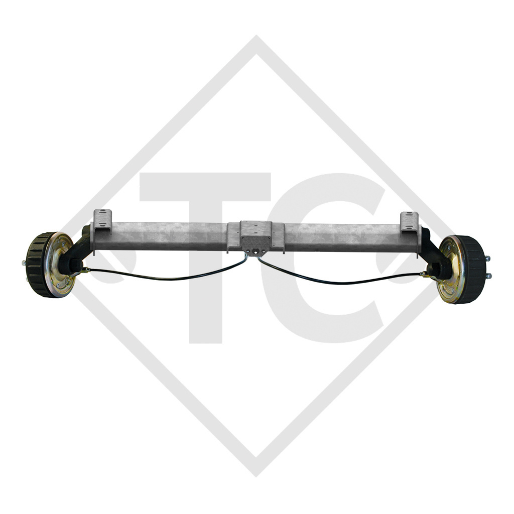 Braked axle 1800kg PLUS axle type B 1800-9 with top hat profile 130mm and AAA (automatic adjustment of the brake pads)