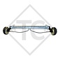 Braked tandem rear axle 1800kg BASIC axle type B 1800-9 with AAA (automatic adjustment of the brake pads)