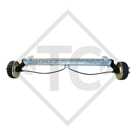 Braked tandem front axle 1800kg PLUS axle type B 1800-9 with AAA (automatic adjustment of the brake pads)