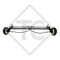 Braked axle 1800kg BASIC axle type B 1800-9 with top hat profile 130mm and AAA (automatic adjustment of the brake pads)