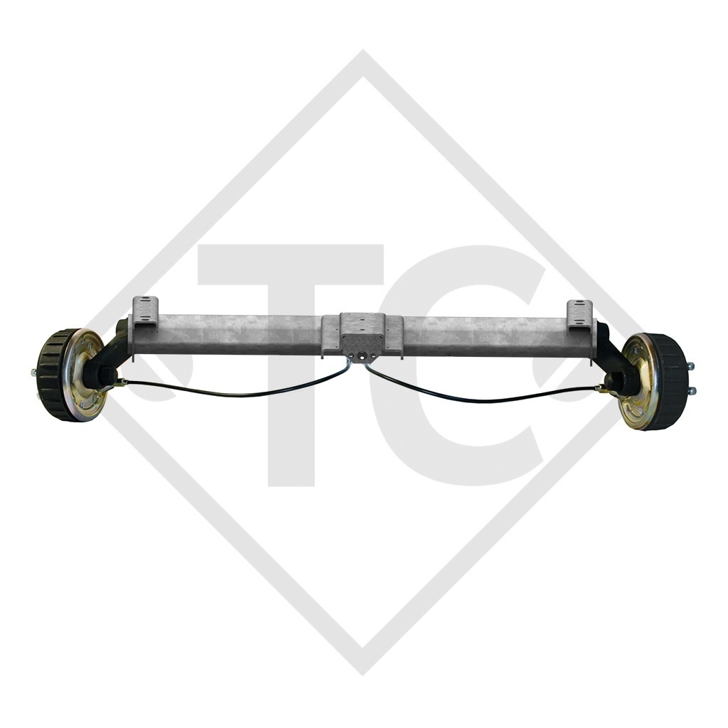 Braked axle 1800kg PLUS axle type B 1800-9 with top hat profile 130mm