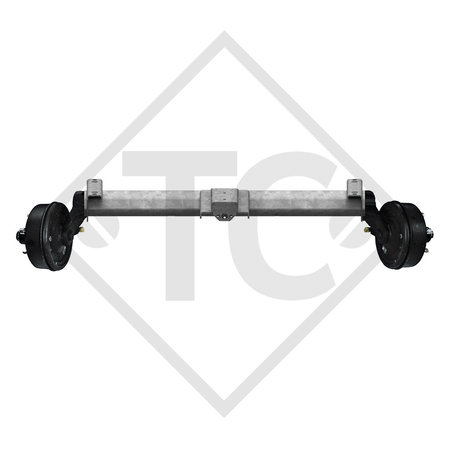 Braked axle 2500kg PLUS axle type B 2500-8 with top hat profile 130mm