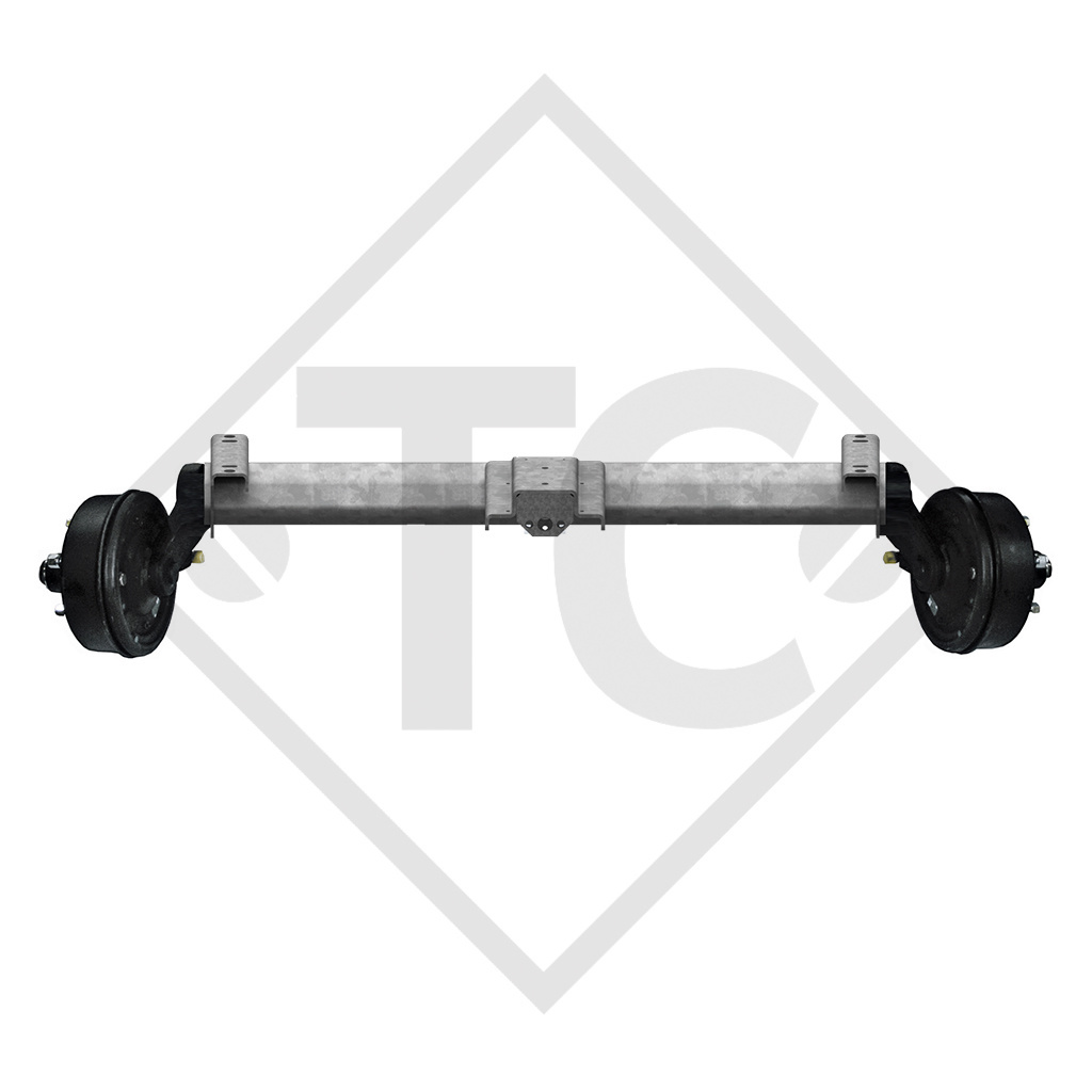 Braked axle 2500kg PLUS axle type B 2500-8 with top hat profile 130mm