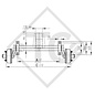 Braked tandem front axle 2500kg PLUS axle type B 2500-8 with top hat profile 130mm