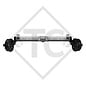 Braked tandem front axle 2500kg PLUS axle type B 2500-8 with top hat profile 130mm