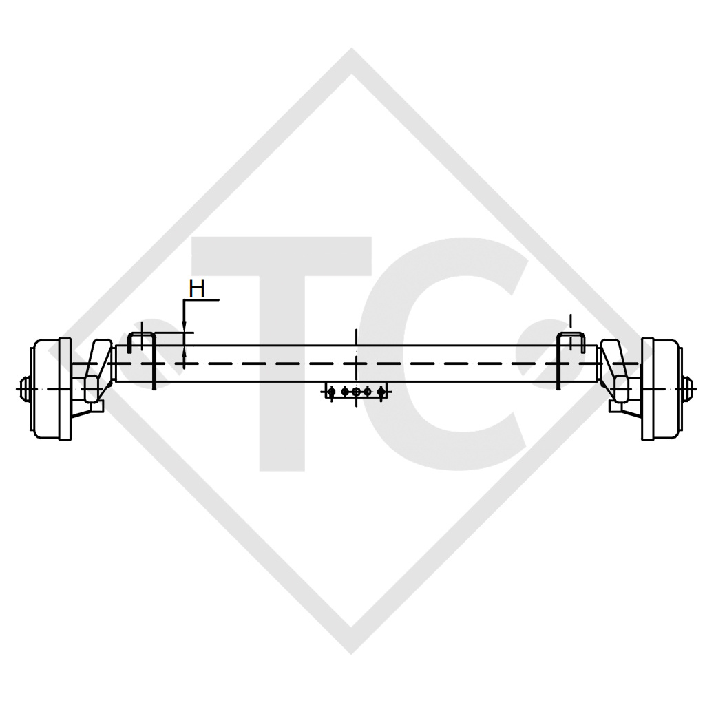 Achse gebremst 1400kg Achstyp SB14