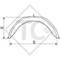 Parafango, assale singolo, lamiera idonei a tutti i tipi di rimorchio