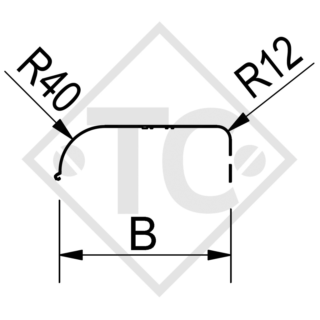 Mudguard, twin axle trailer, sheet metal suitable for all common trailer types