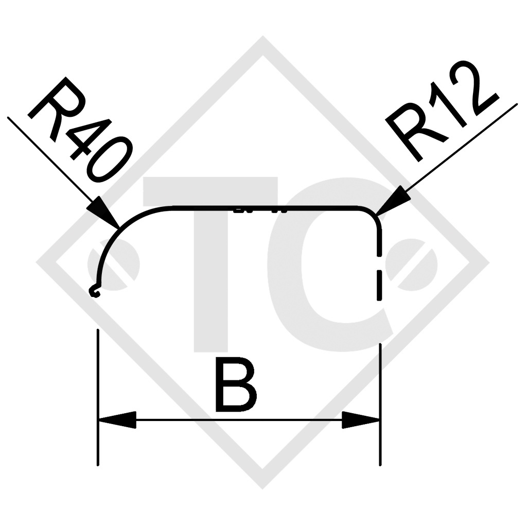 Mudguard, single axle trailer, sheet metal suitable for all common trailer types