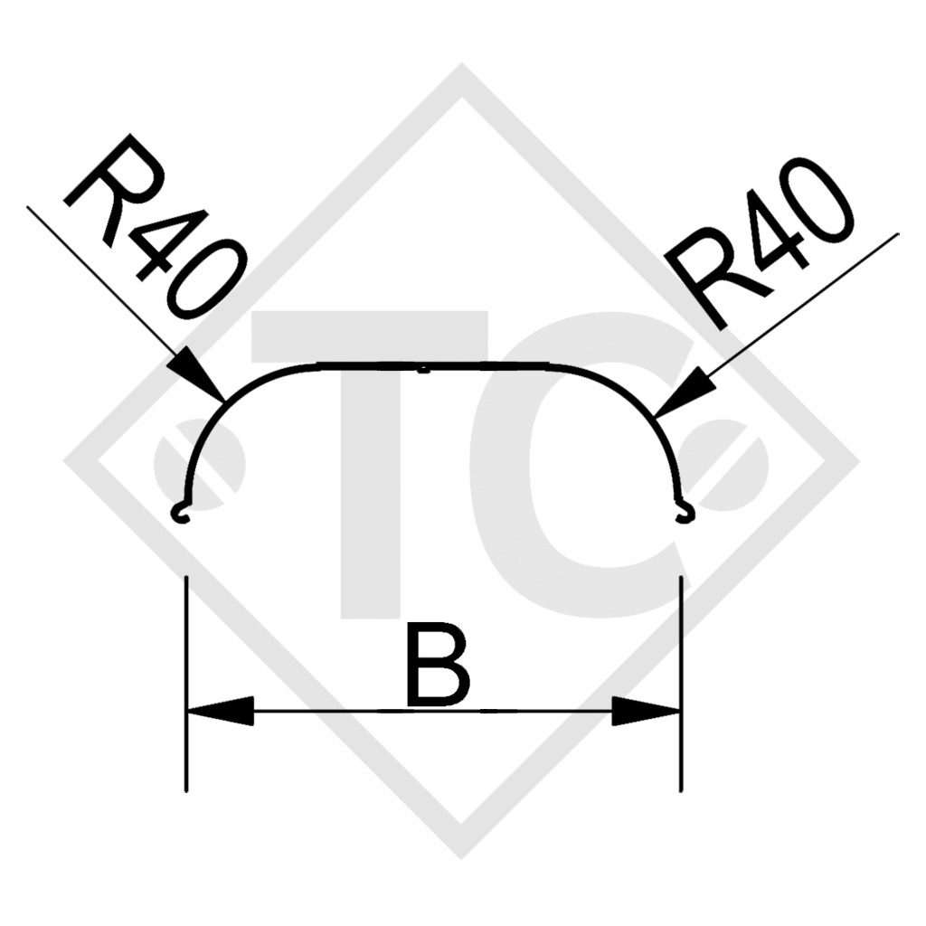 Mudguard, single axle trailer, sheet metal suitable for all common trailer types