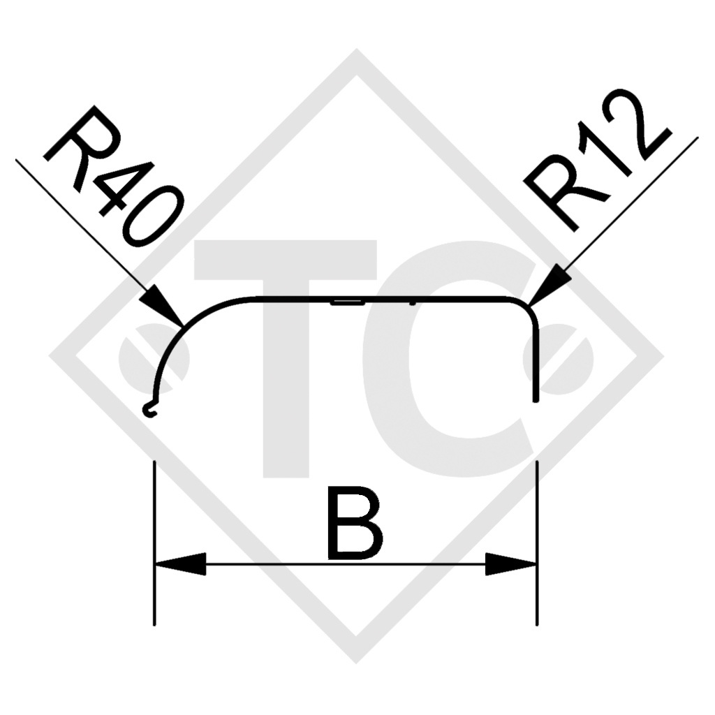 Guardabarros, un eje, chapa adecuados para todos los tipos de remolque