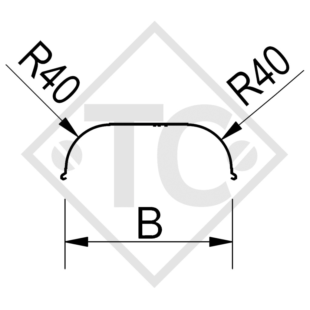 Mudguard, single axle trailer, sheet metal suitable for all common trailer types