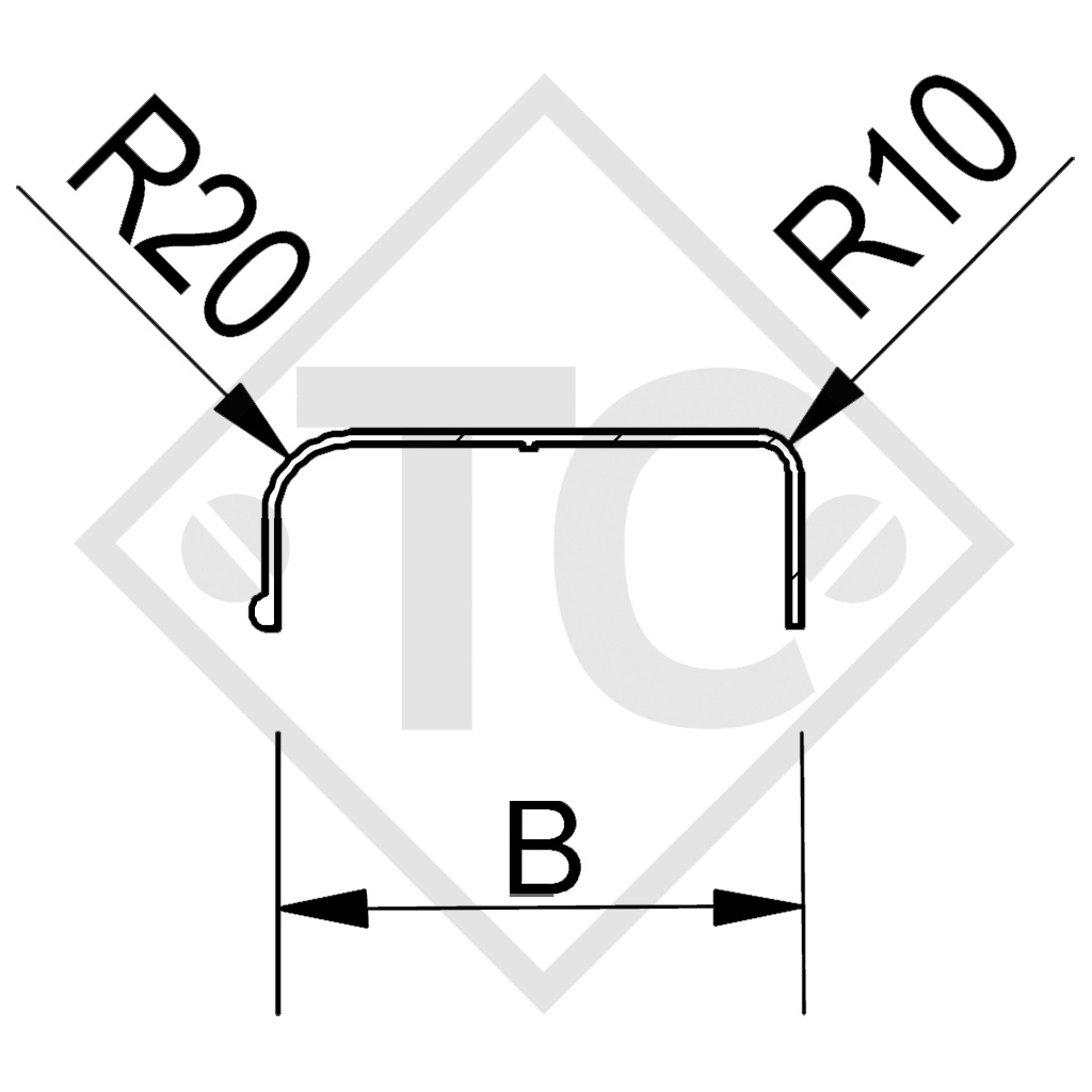 Mudguard, single axle trailer, plastic suitable for all common trailer types