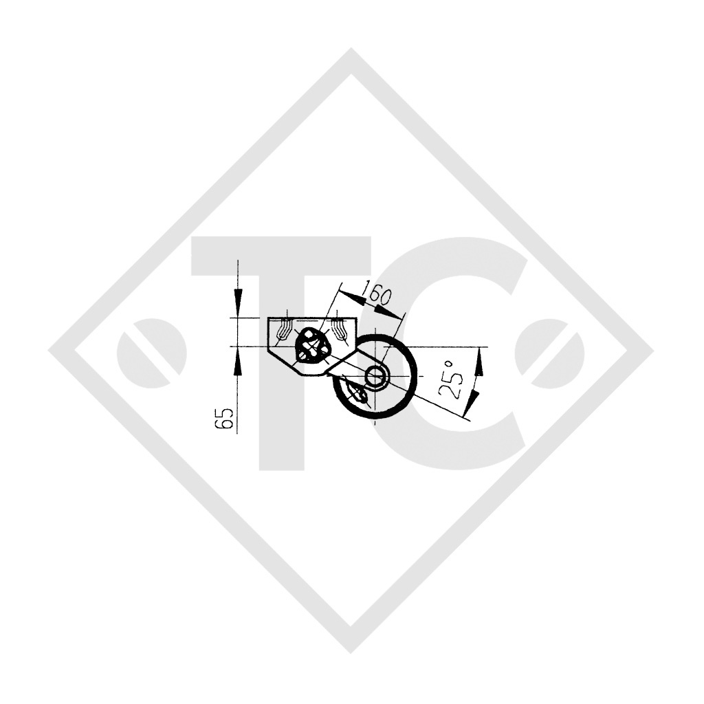 Braked axle 900kg Euro-Compact axle type B 850-5