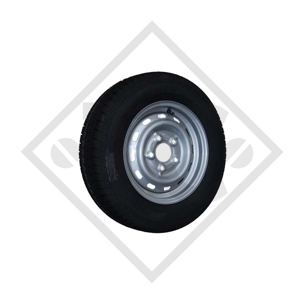 Wheel 195/55R10C 204 with rim 6.00x10, suitable for all common trailer types