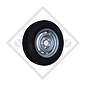 Wheel 155/70R12 with rim 4.50Jx12, suitable for all common trailer types