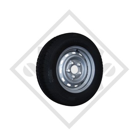 Wheel 165R13C with rim 4.50x13