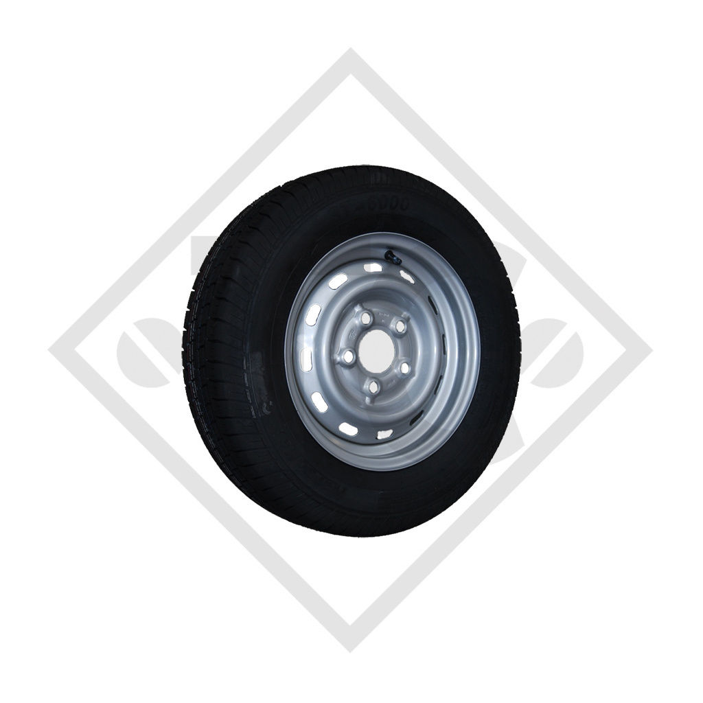 Wheel 165R14C CW-25 with rim 5.00Jx14, suitable for all common trailer types