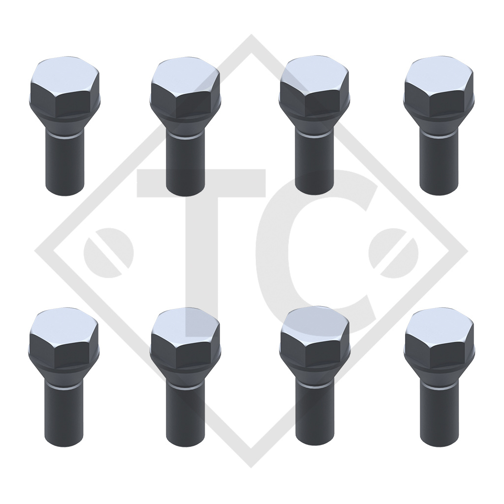 Original taper-head wheel bolt M12x1.5, set of 8 pieces