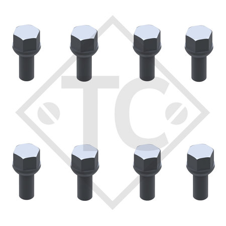 Original ball-head wheel bolt M12x1.5, set of 8 pieces