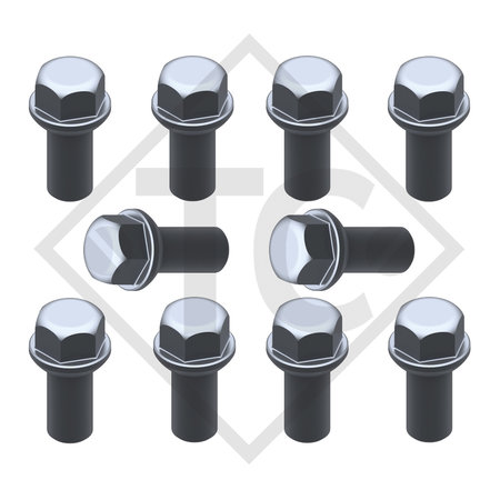 Original ball-head wheel bolt M14x1.5, set of 10 pieces