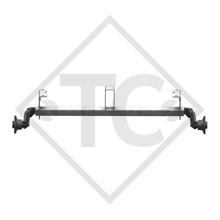 Unbraked axle 750kg BASIC axle type 700-5 with shackle and high axle bracket