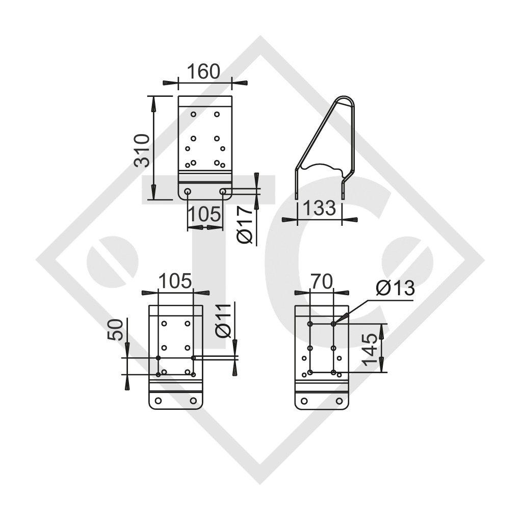 Jockey wheel carrier for screwing in