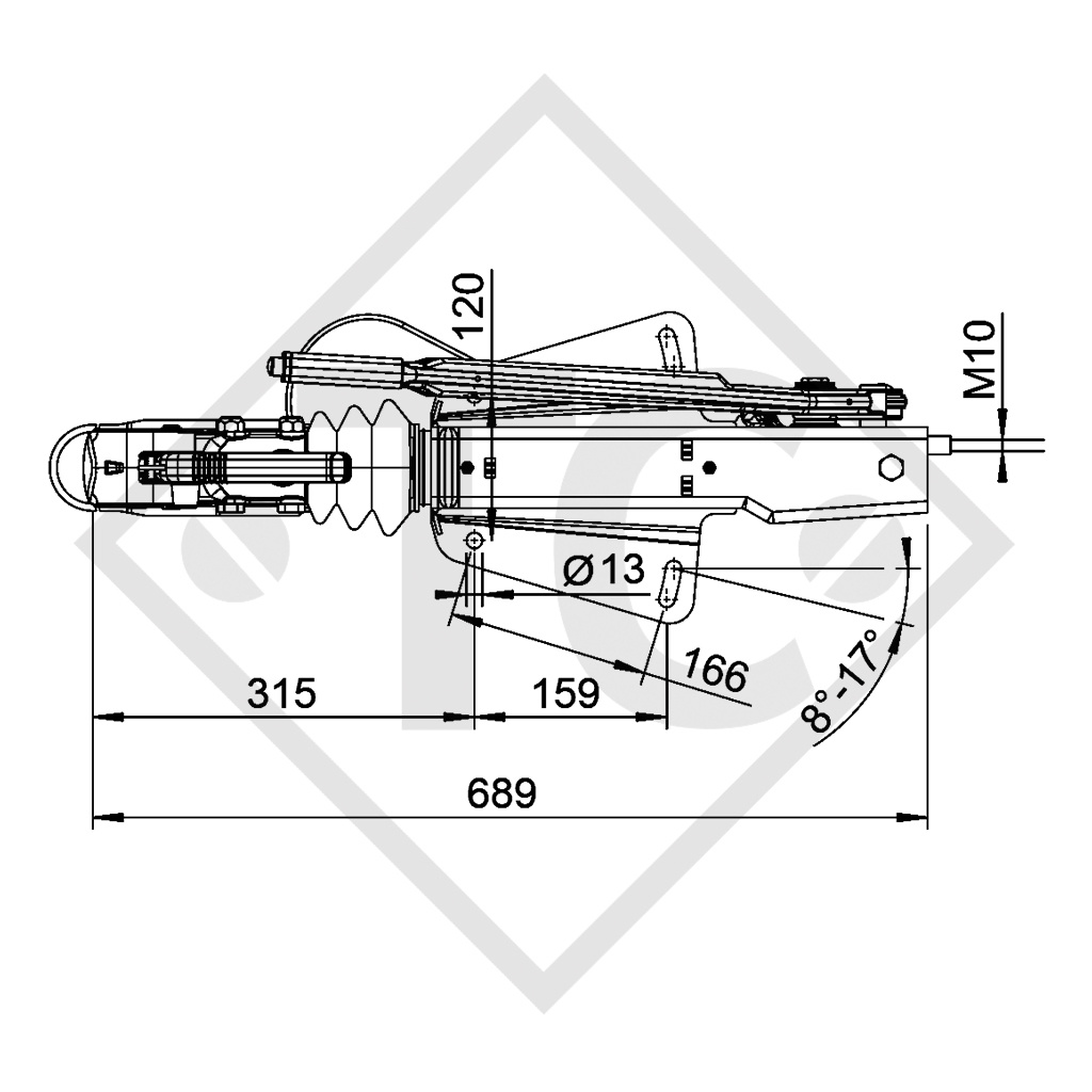 Freno a repulsione V tipo 161S, 700 - 1350kg