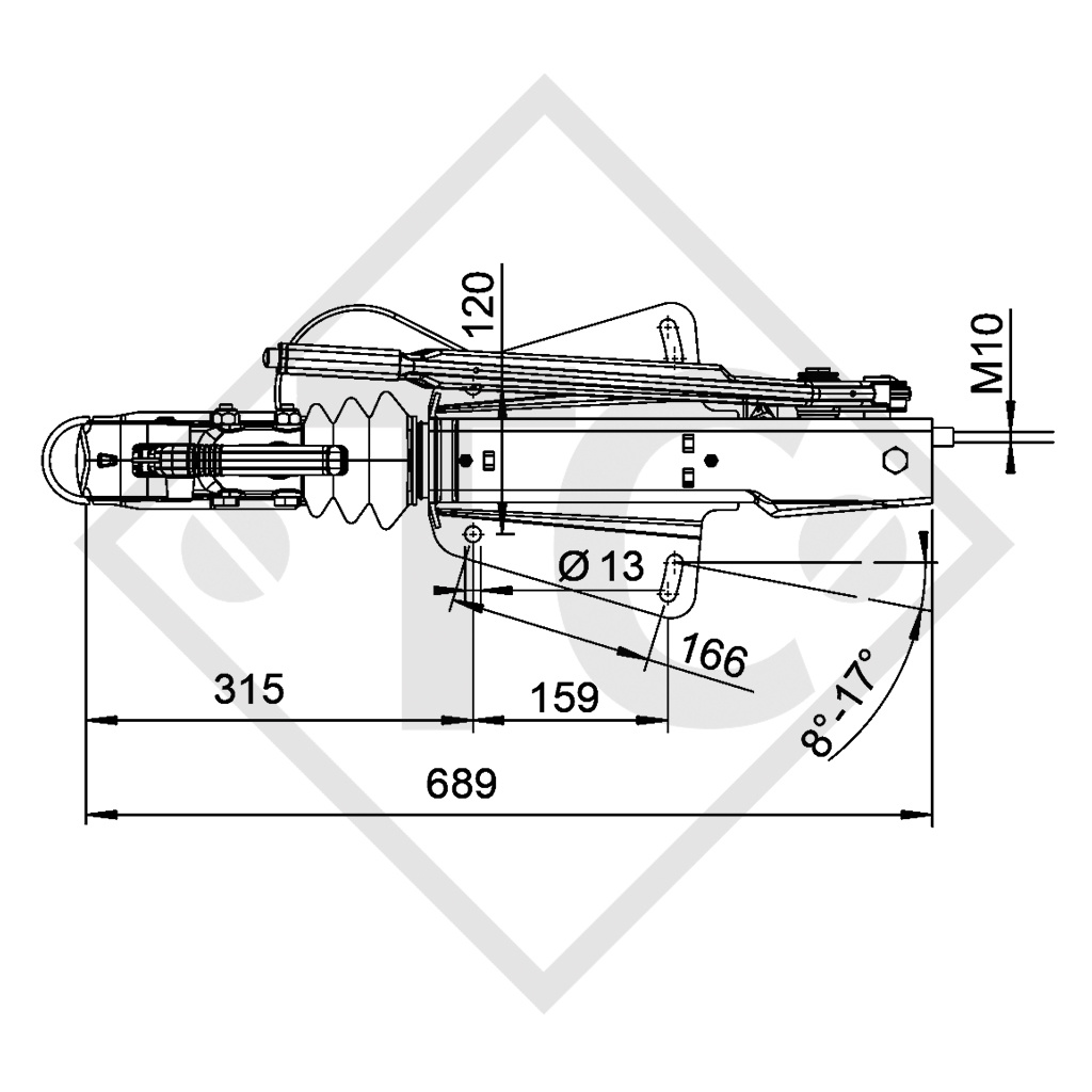 Commande de freinage avec semelle en V type 251S, 1500 à 2700kg