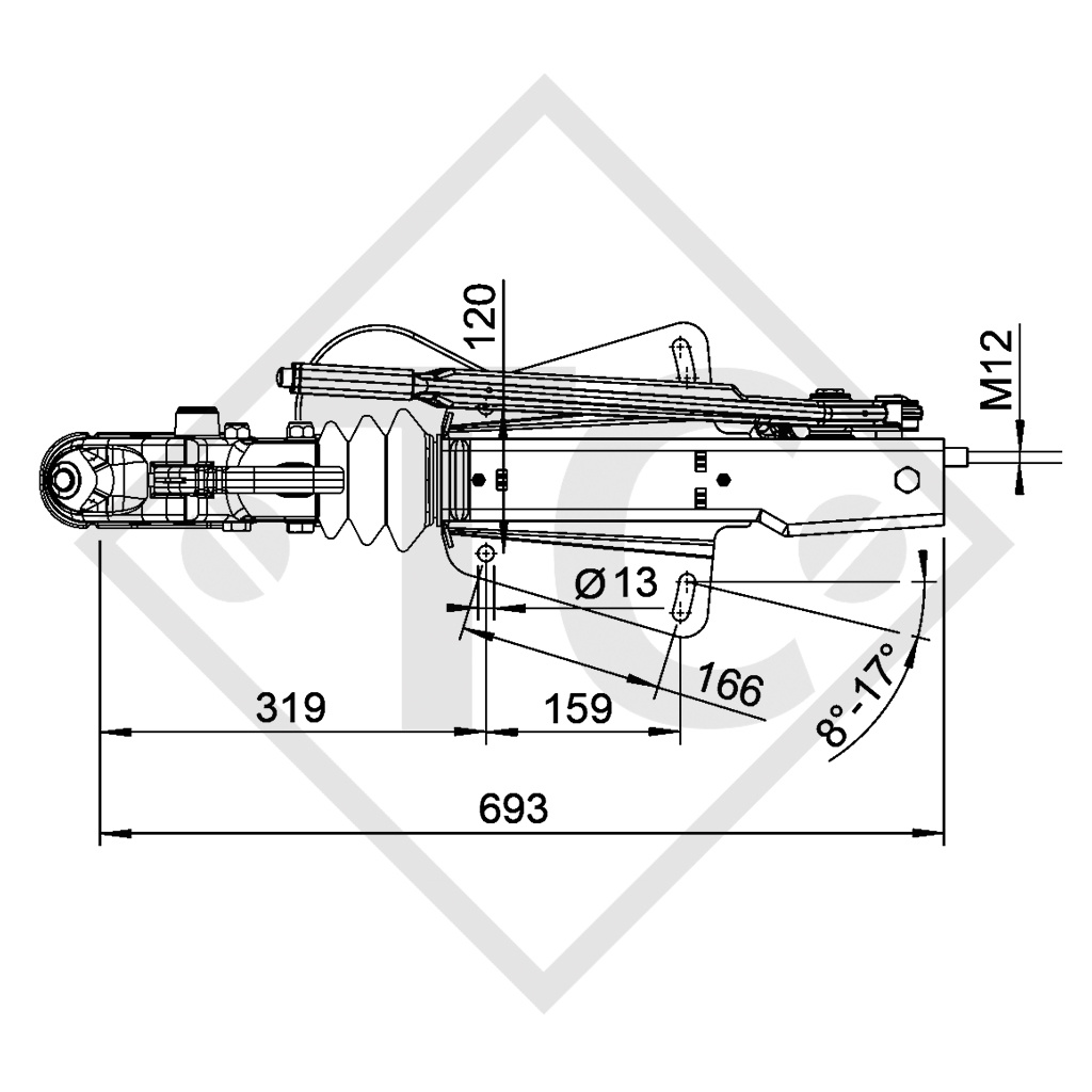 Auflaufeinrichtung V Typ 251G, 1550 bis 3000kg