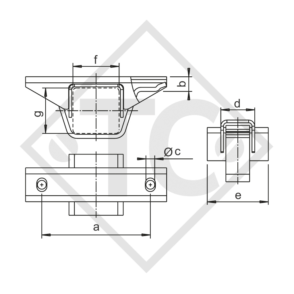 Clamping mount 100x100mm